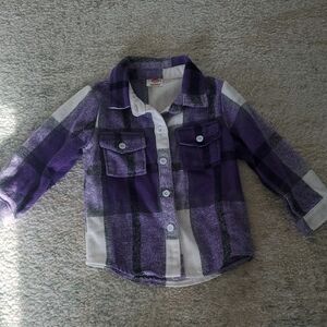 Charming Kids' Purple Plaid Button-Down Shirt